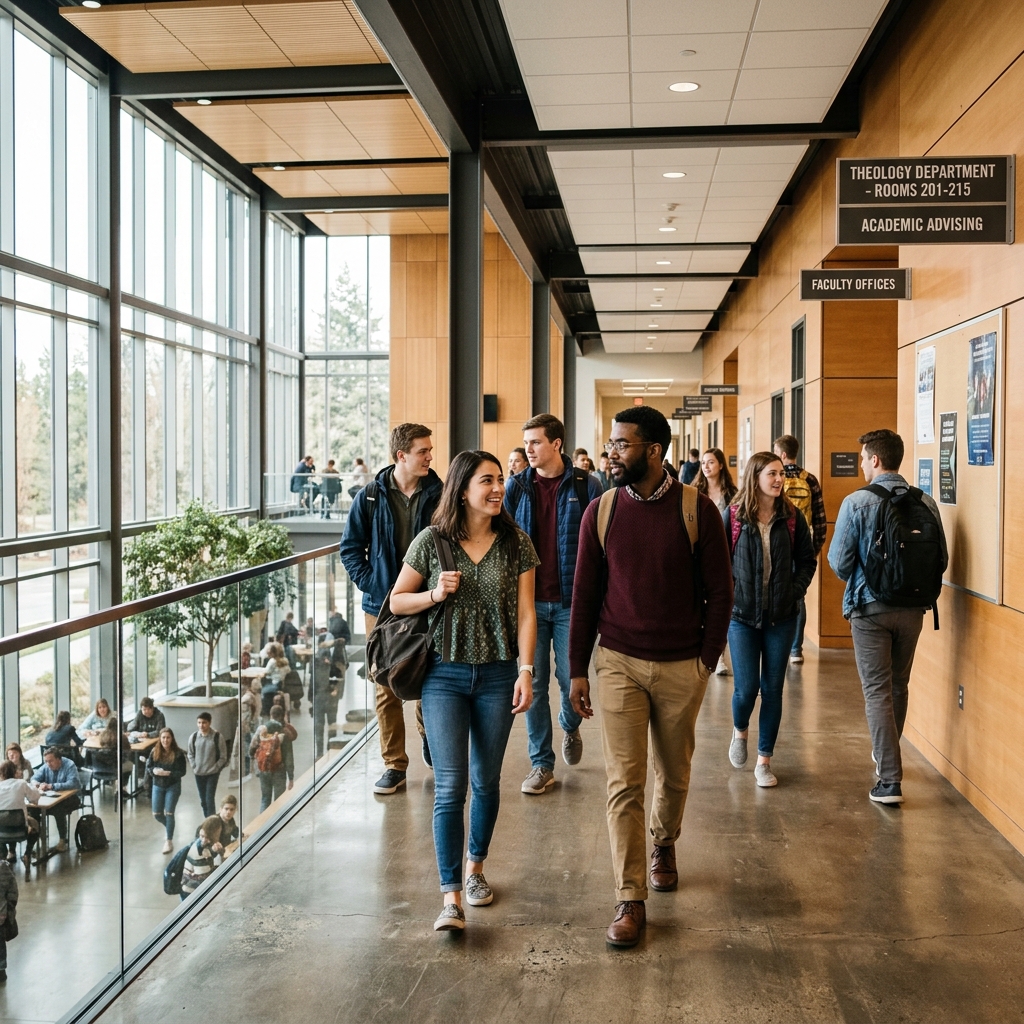 Estudiantes en el campus